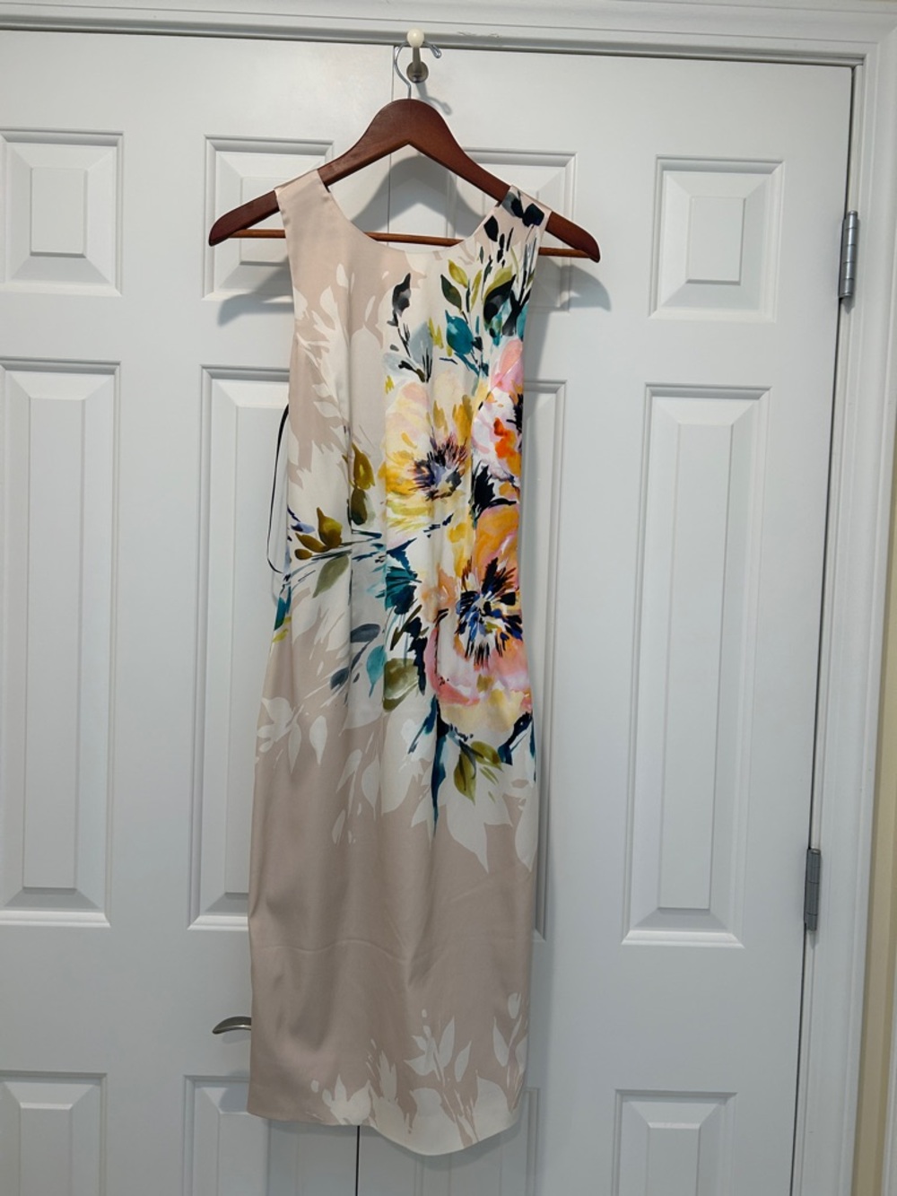 New with tags - Karen Millen Soft Pink-Beige Floral Sheath Dress